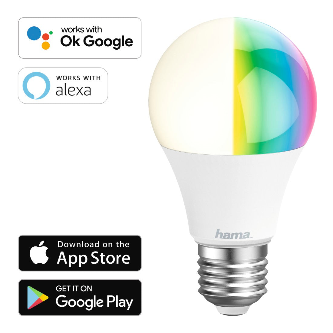 Hama 176547 WiFi-LED Light, E27, 10W, RGB, can be dimmed