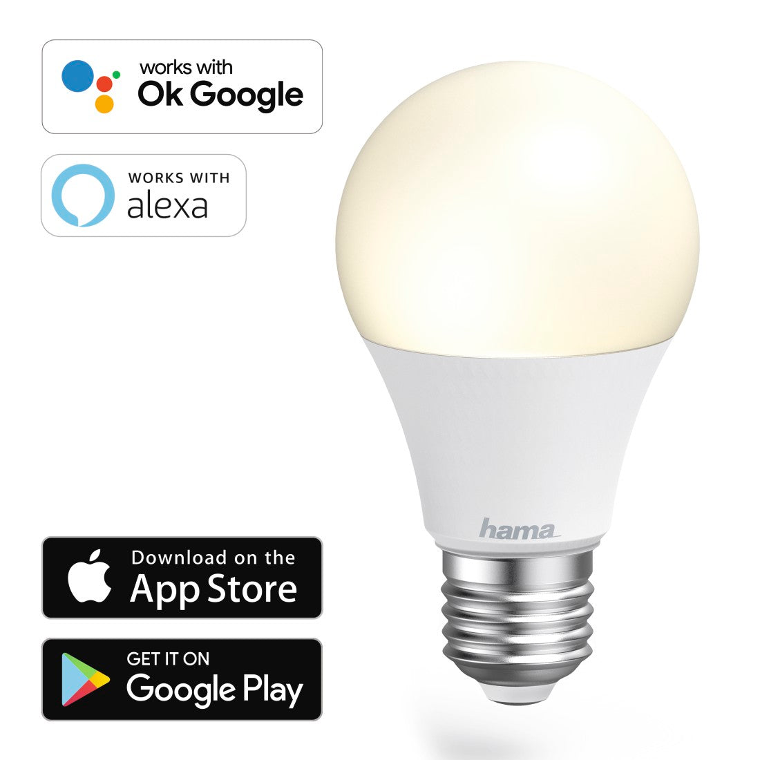Hama 176550 WiFi-LED Light, E27, 10W, white, can be dimmed