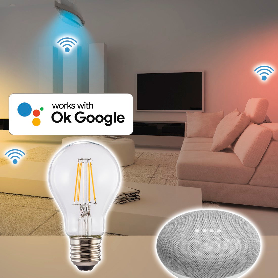 Hama 176555 WiFi LED Filament, E27, 7W, warm white, dimmable