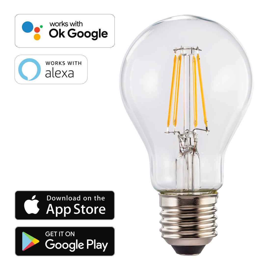 Hama 176555 WiFi LED Filament, E27, 7W, warm white, dimmable
