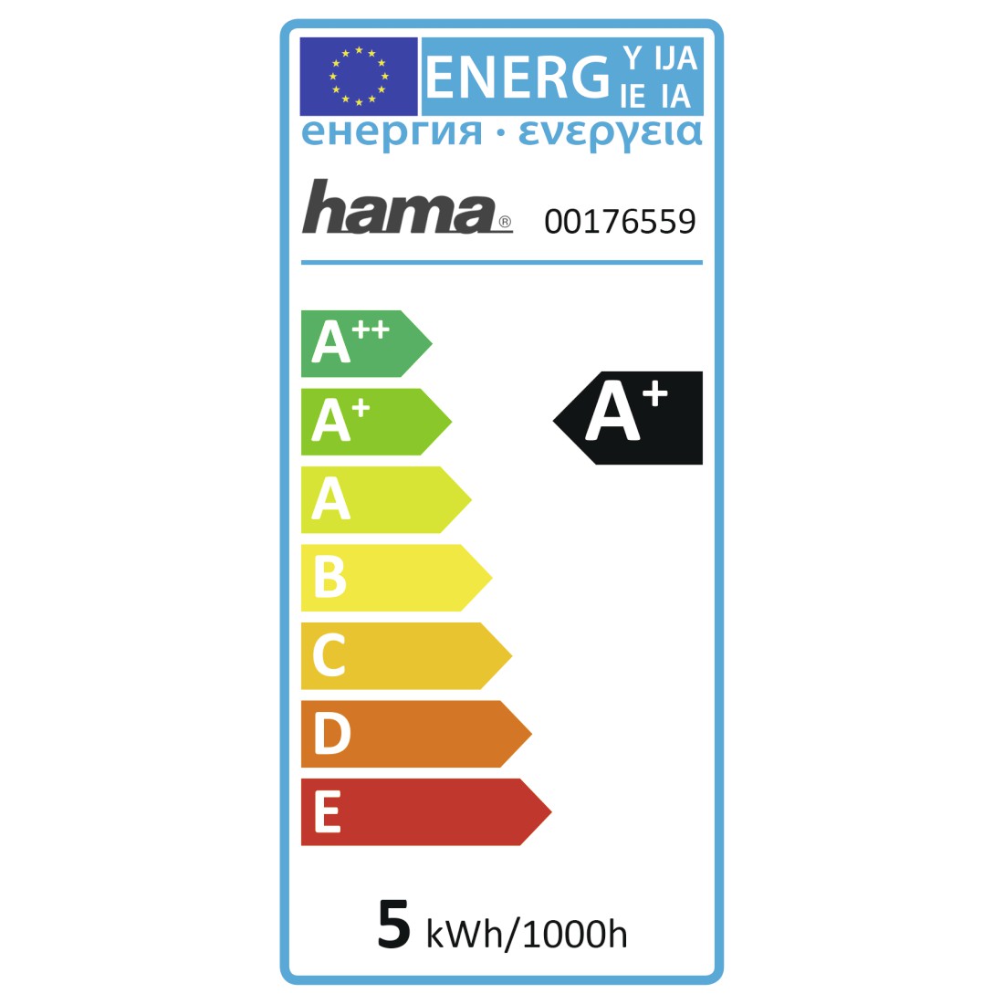 Hama 176559 WiFi-LED Light, E14, 4.5W, white, can be dimmed