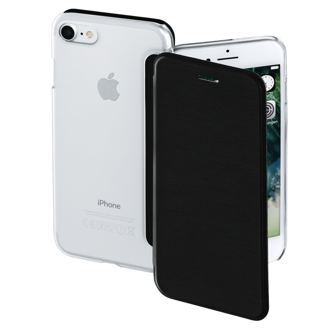 HAMA 177810 "Clear" Booklet Case for Apple iPhone 7/8, black