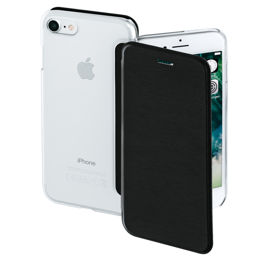 HAMA 177810 "Clear" Booklet Case for Apple iPhone 7/8, black