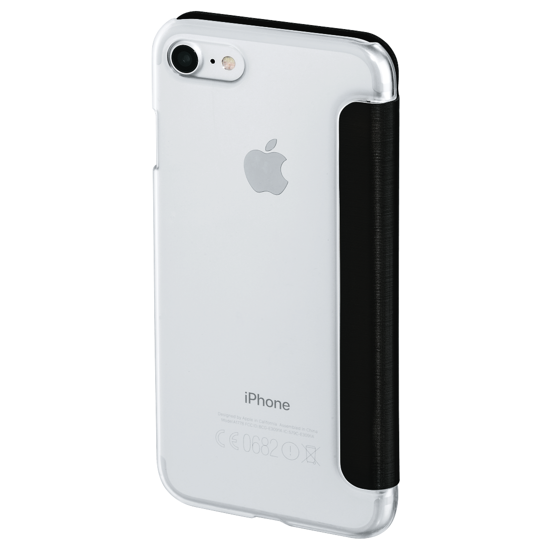 HAMA 177810 "Clear" Booklet Case for Apple iPhone 7/8, black
