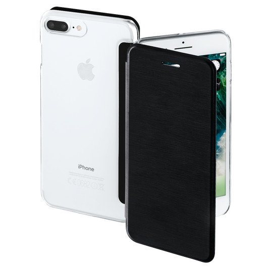 HAMA 177829 "Clear" Booklet Case for Apple iPhone 7 Plus/8 Plus, black