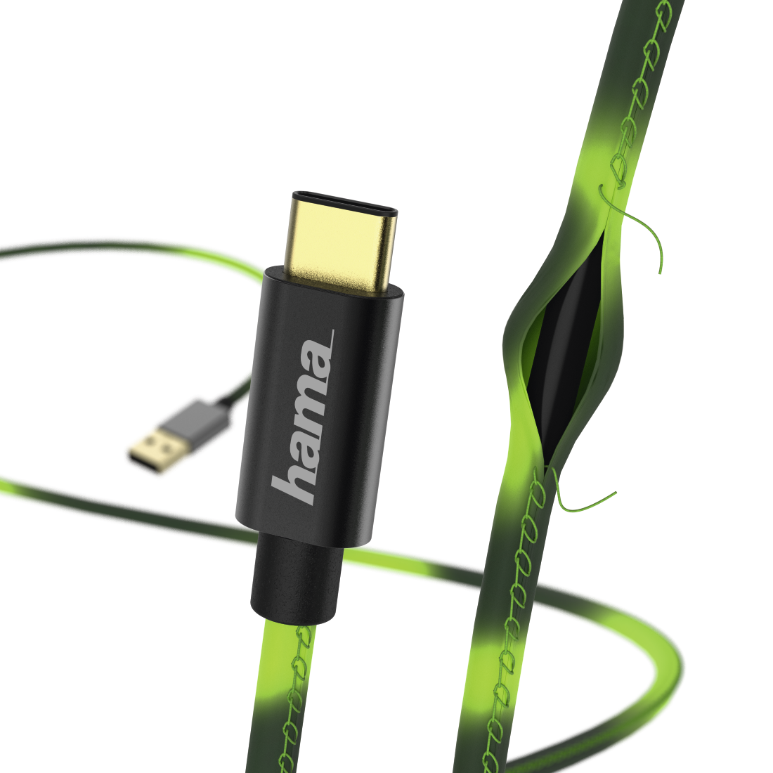 HAMA 178318 "Chameleon" Charging/Data Cable, USB Type-C, 1.5 m, green