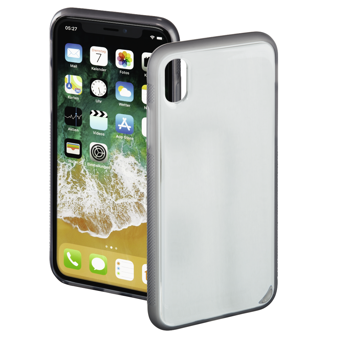 HAMA 181603 "Sticky" Cover for Apple iPhone X/Xs, transparent/grey