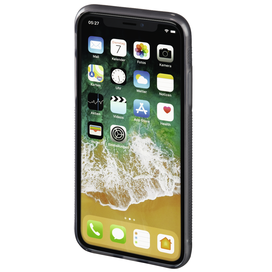 HAMA 181603 "Sticky" Cover for Apple iPhone X/Xs, transparent/grey