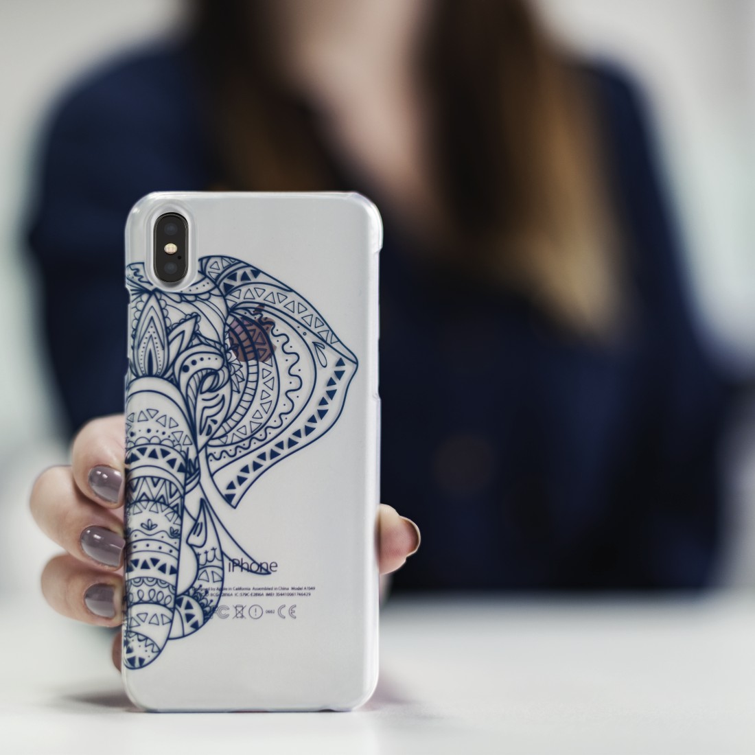 HAMA 181646 "Tantor" Cover for Apple iPhone X, transparent/blue