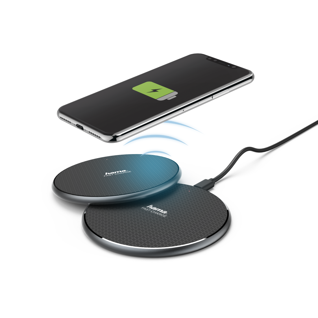 HAMA 188321 "QI-FC10" Wireless Charger, Set of 2, black