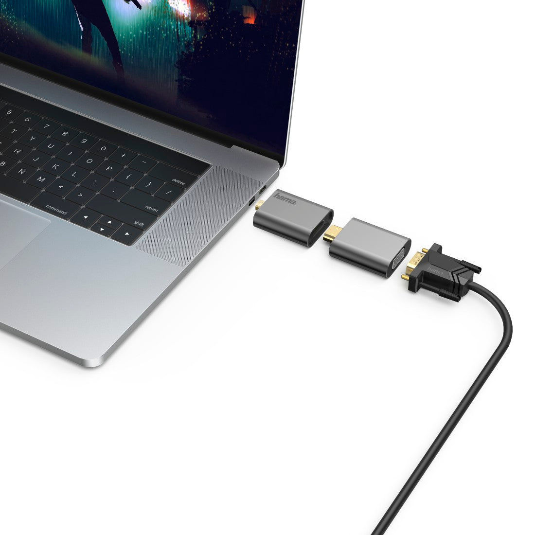 HAMA 200306 Video Adapter Set,6 in 1,USB-C,Mini-DisplayPort,HDMI™,VGA