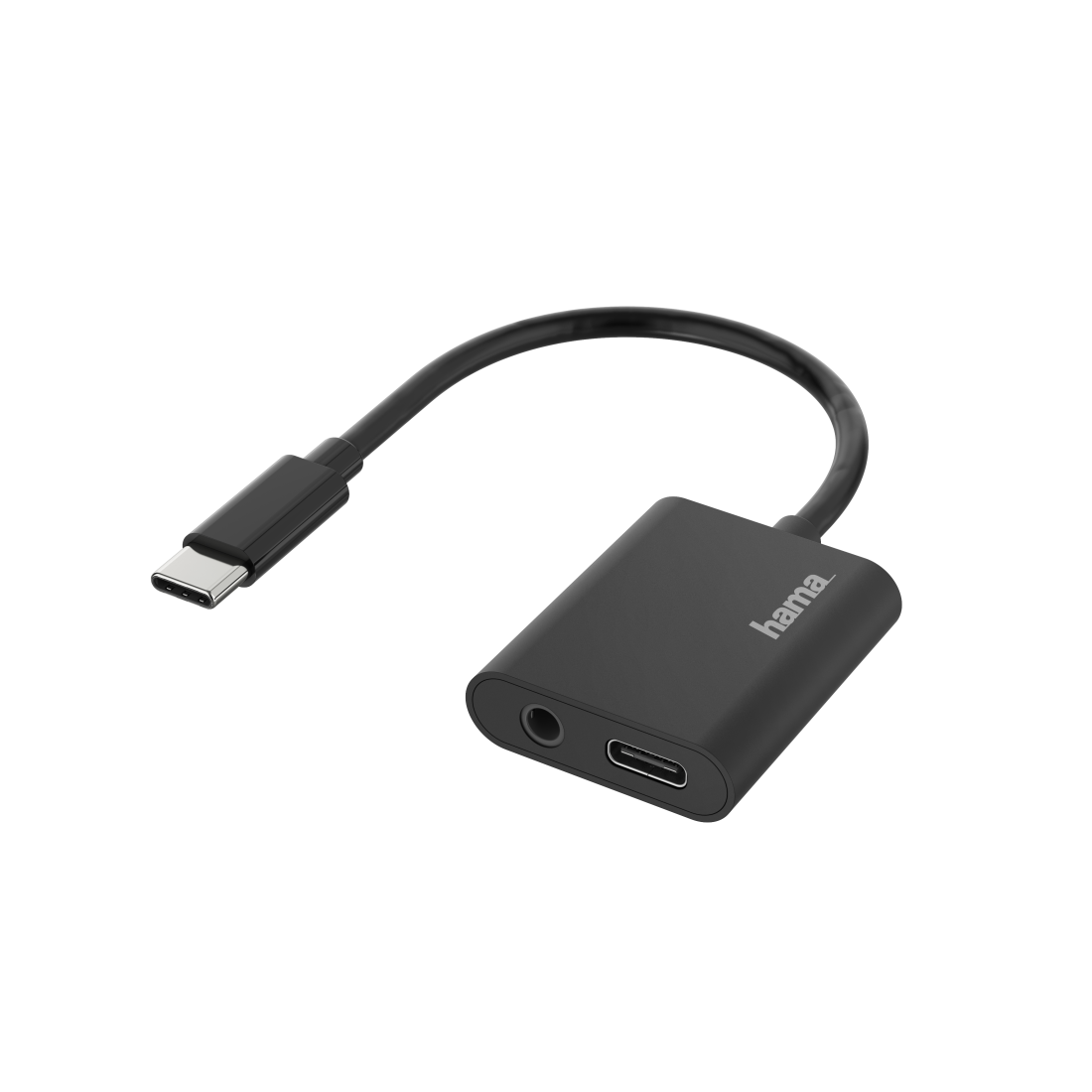 HAMA 200319 Audio Adapter, 2 in 1, USB-C Plug - 3.5 mm Jack / USB-C Socket, Audio + Charger