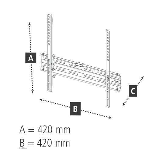 Hama 118104 FIX TV Wall Bracket, 1 Star, 400x400, 165 cm (65 "), black