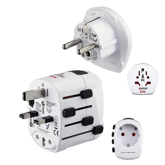 HAMA 128200 WORLD TRAVEL ADAPTER PLUG, 3 PINS