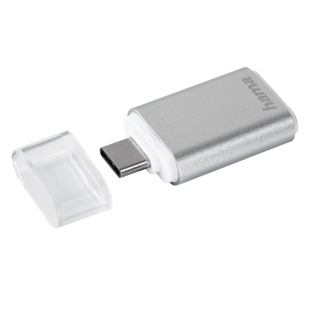 Hama 181020 USB 3.1 Type C OTG Card Reader, MicroSD - Silver