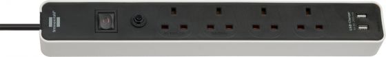 BRENNENSTUHL 1153243026 ECOLOR 4 WAY FUSE BTN+USB