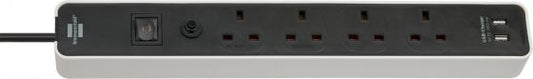 BRENNENSTUHL 1153243026 ECOLOR 4 WAY FUSE BTN+USB