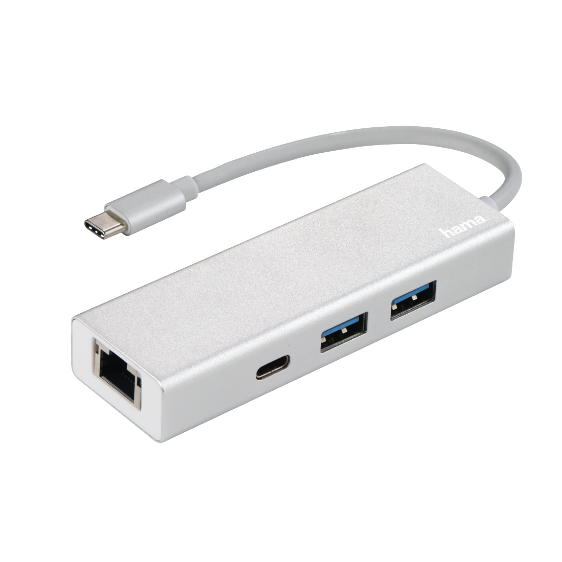 HAMA 135757 USB 3.1 TYP-C HUB 1:3 "ALUM",2 X USB-A,2 X USB-C,LAN,BUS-POWERED