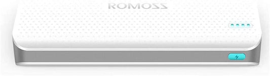 ROMOSS SENSE15 Portable Power Bank 15000mAh with two USB Slot and Cable for Samsung Galaxy S8- in white