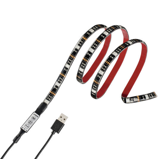 Hama 12344 USB LED Light Strip with Integrated Control Unit, RGB, 1 m