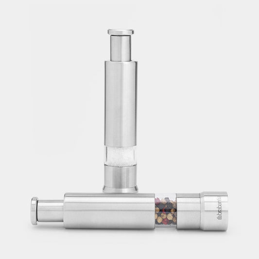 Brabantia 611407 Salt and Pepper Crusher Set  Matt Steel