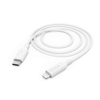 Hama Charging/Data Cable, USB Type-C to Lightning, 1 m, white