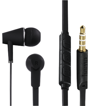 Hama "Joy” Headphones, in-ear, Microphone, flat Ribbon Cable,