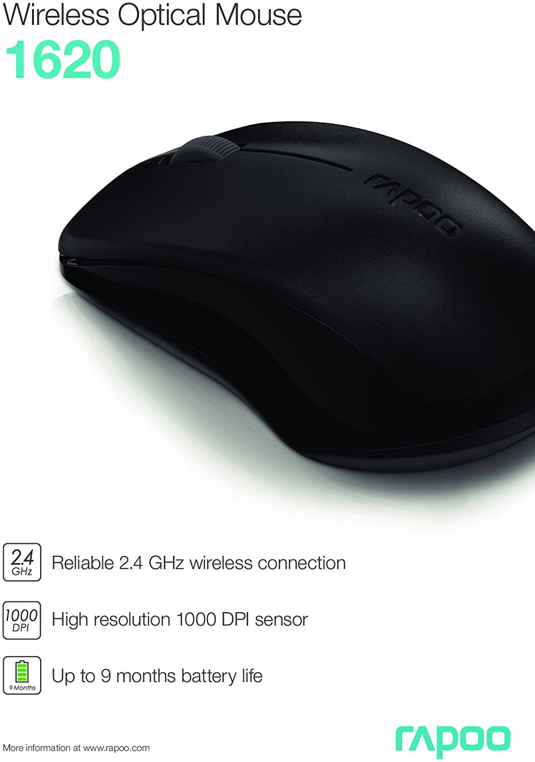 RAPOO 1620-11464 WIRELESS OPTICAL MOUSE