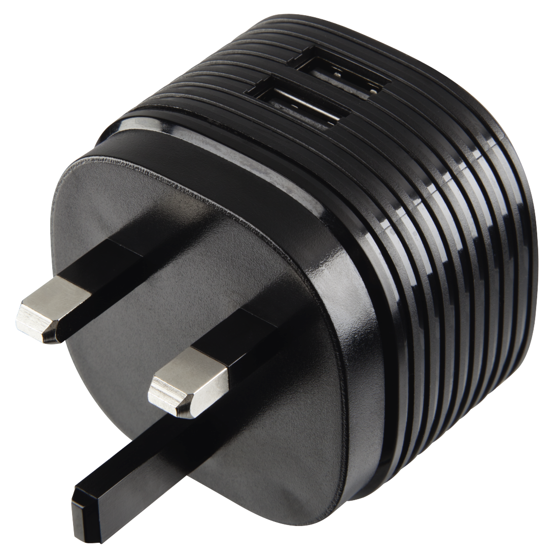 HAMA 73014150 "Dual" Charger, 2x USB, 2.4A with UK plug, black