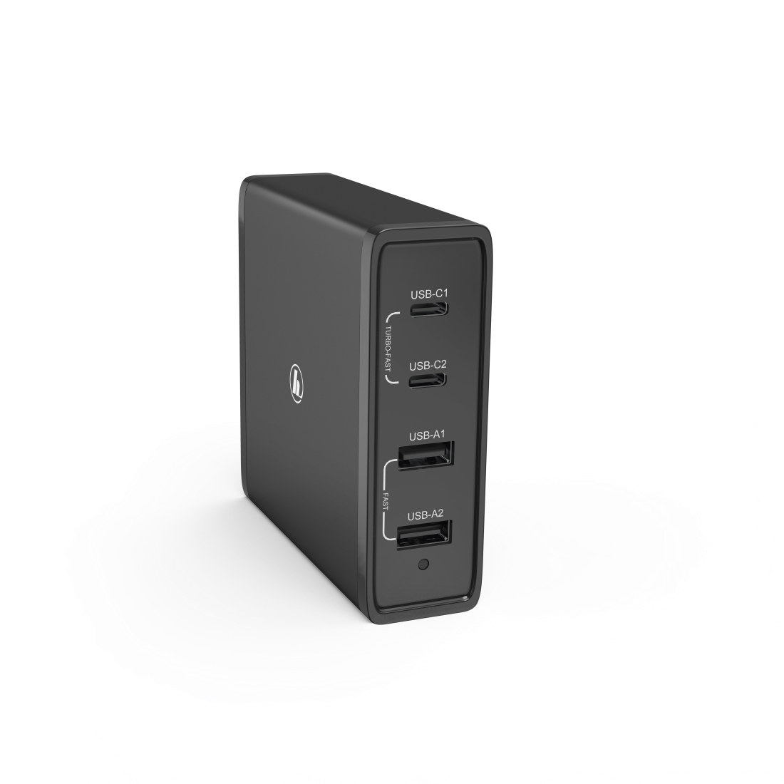 HAMA 73183376 65 Watt Charging Station, UK Cable, 4-Way (2x PD USB-C, 2x USB-A), black