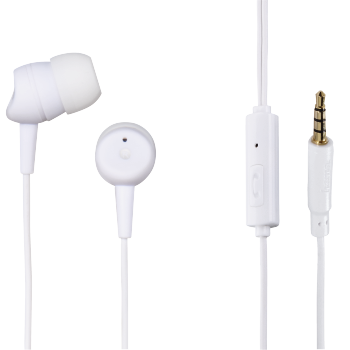 HAMA 184042 "Basic4Phone” headphones, in-ear, microphone, cable kink protection, white