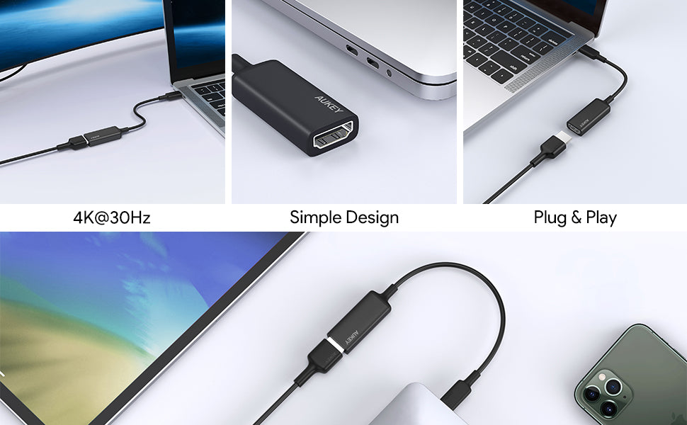 Aukey CB-A29 USB-C to HDMI Adapter CB-A29 - Black