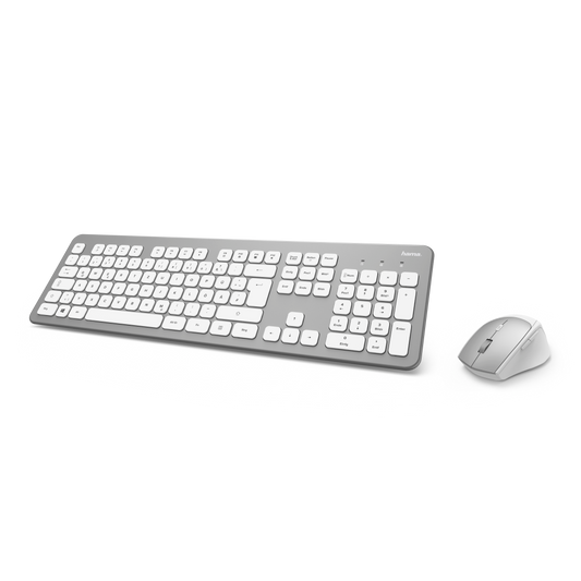 Hama D3182676 "KMW-700" Wireless Keyboard / Mouse Set, silver / white