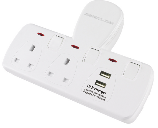 Kistenmacher EGK602BU 2Way+2USB 5V Socket Adapter