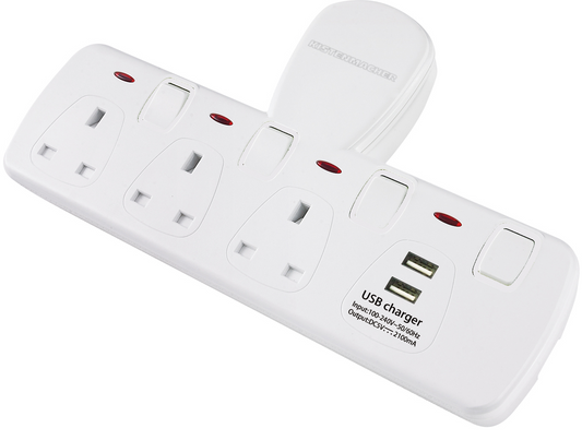 Kistenmacher EGK603BU 3Way+2USB 5V Socket Adapter