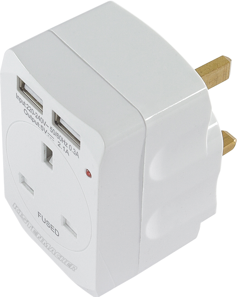 Kistenmacher EGK613BU 3Way+2USB 5V Wall Adaper