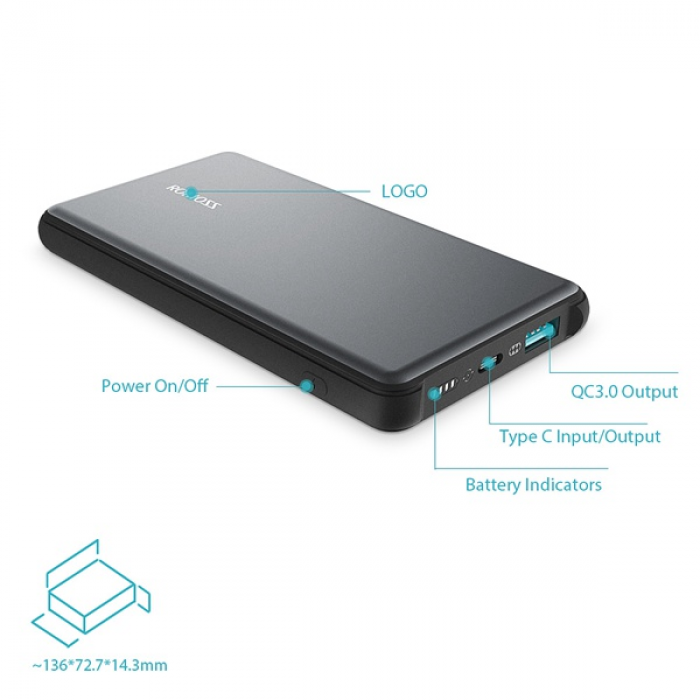 ROMOSS MT1040101 QUICK CHARGE QC3 Powerbank 10MAH