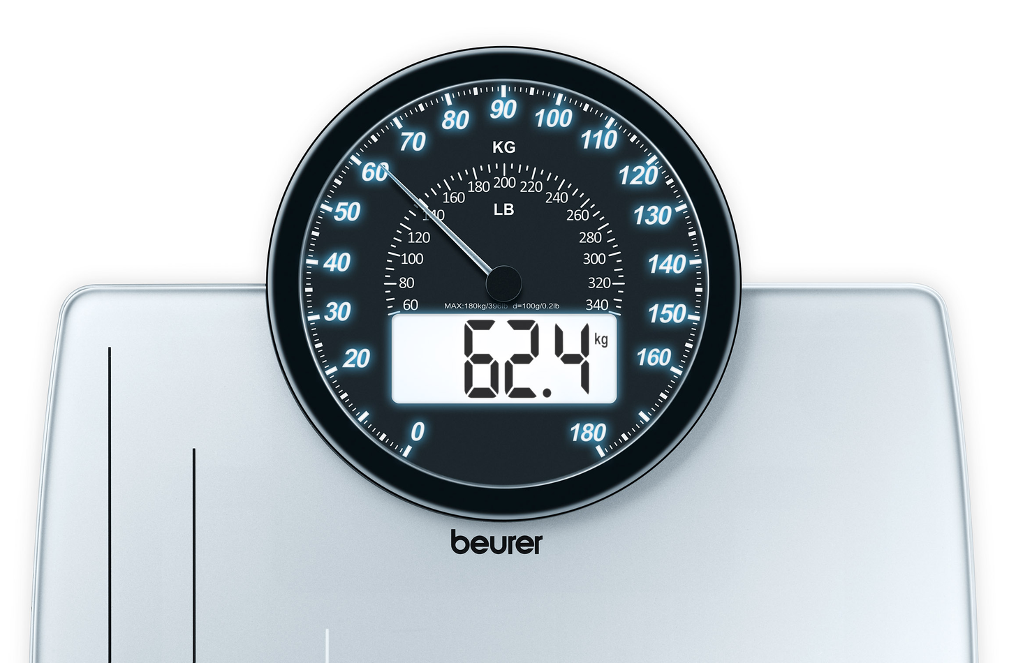 BEURER GS58 DUAL DISPLAY BATHROOM SCALE