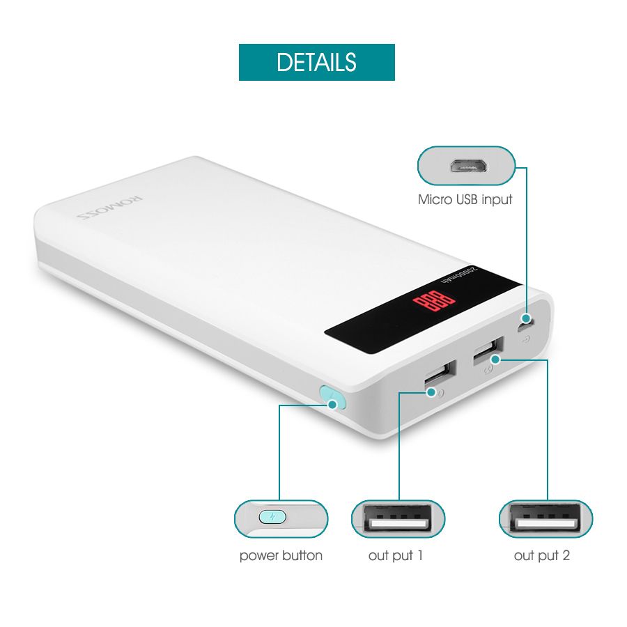 ROMOSS SENSE6P PH80(W) 20000mAh Power Bank With LED Display